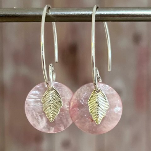 Shelly øreringe, rosa/sølv