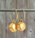 Shelly øreringe, guld/orange